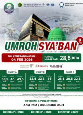 Umrah Sya’ban ,Umrah Reguler, Umrah  9 hari , Btt – Asia Tour , keberangkatan  04 Februari 2026